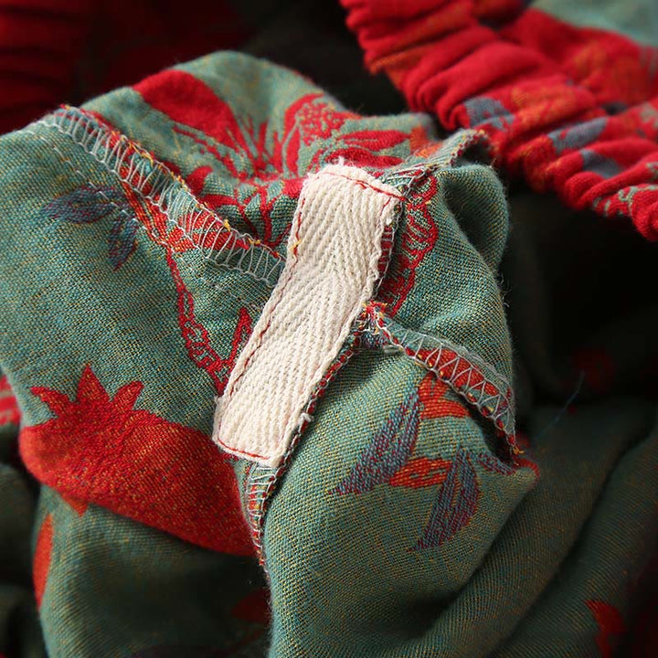 Buddha Stones 2点セット パッチワーク 長袖 カエルボタン シャツ パンツ ポケット付き 純綿 セット  - image 13