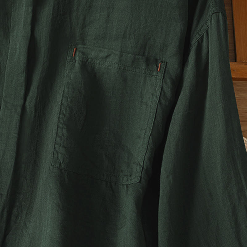 Buddha Stones秋冬通勤用ラペルレディース長袖シャツ（ポケット付き） - image 6