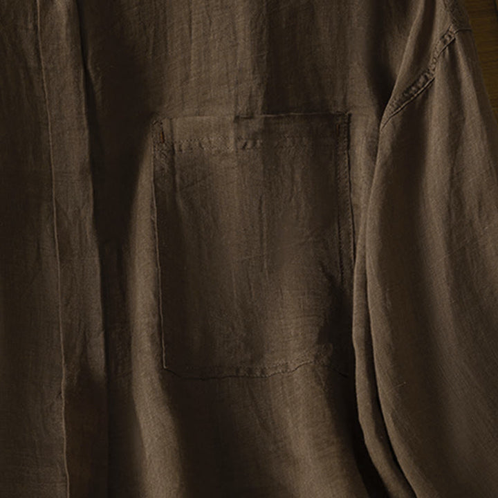 Buddha Stones秋冬通勤用ラペルレディース長袖シャツ（ポケット付き） - image 15