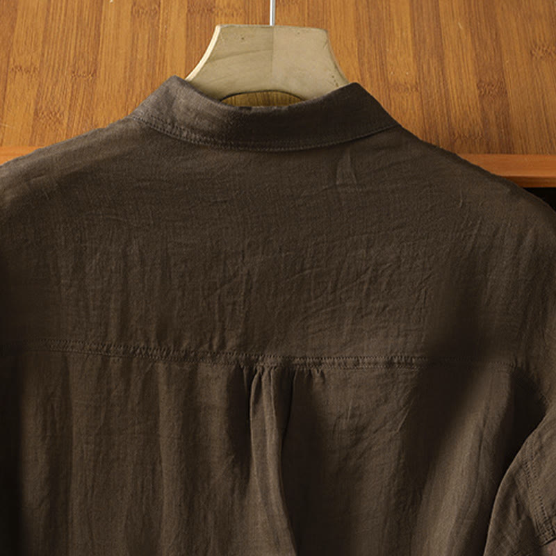 Buddha Stones秋冬通勤用ラペルレディース長袖シャツ（ポケット付き） - image 14