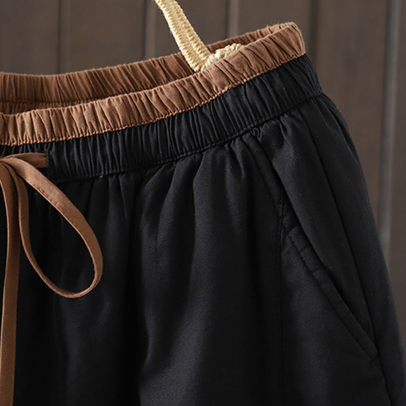 Buddha Stones無地コットン レディース ハーレム サーマルパンツ ポケット付き - image 3