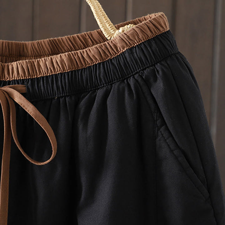 Buddha Stones無地コットン レディース ハーレム サーマルパンツ ポケット付き - image 3