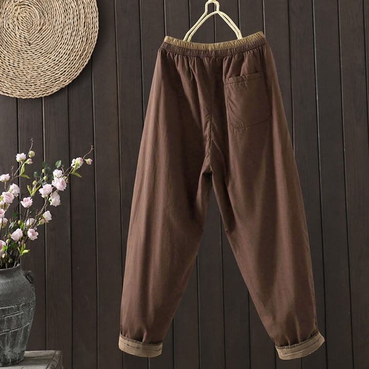 Buddha Stones無地コットン レディース ハーレム サーマルパンツ ポケット付き - image 6