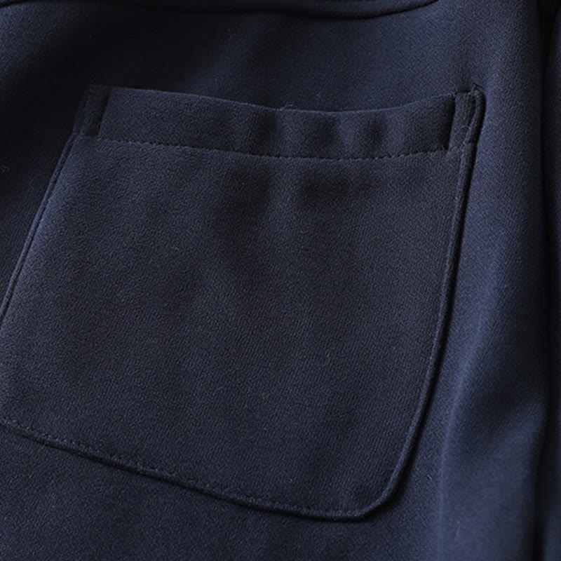 Buddha Stonesミッドナイトブルー ジッパー付き 保温性 フリース裏地 レディース ワイドレッグパンツ ポケット付き - image 7