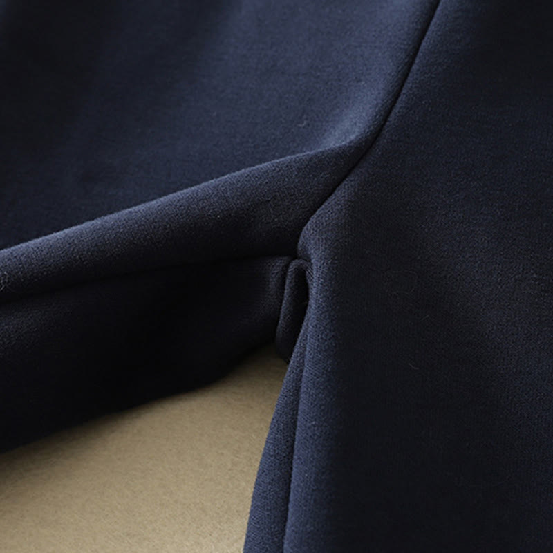 Buddha Stonesミッドナイトブルー ジッパー付き サーマル フリース裏地 コットン レディース ワイドレッグパンツ ポケット付き - image 8