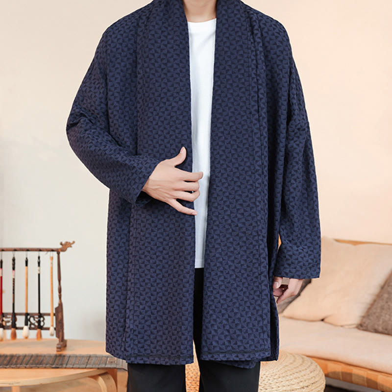 Buddha Stones冬 ジャカード シンプルデザイン メンズ コットン 長袖 着物 - image 4