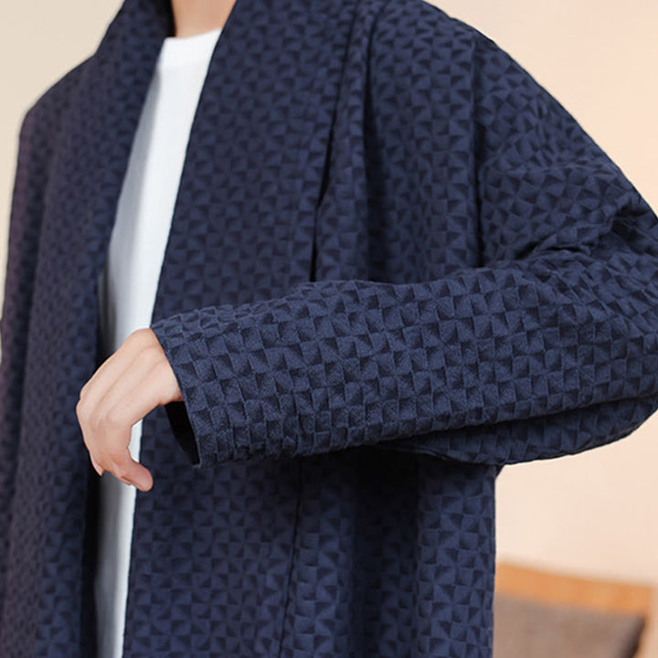 Buddha Stones冬 ジャカード シンプルデザイン メンズ コットン 長袖 着物 - image 12