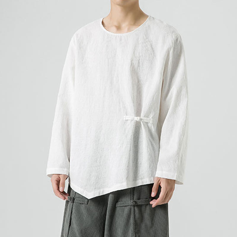 Buddha Stonesメンズ 中国風 カエルボタン 無地デザイン コットン 長袖 Tシャツ 禅風 衣類 - image 12