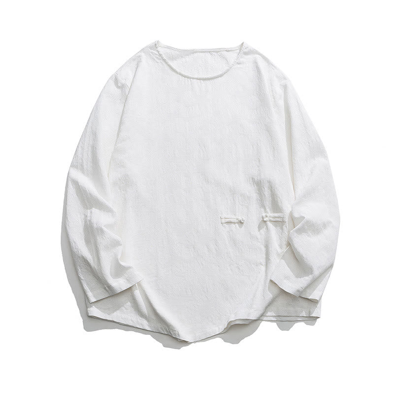 Buddha Stonesメンズ 中国風 カエルボタン 無地デザイン コットン 長袖 Tシャツ 禅風 衣類 - image 23