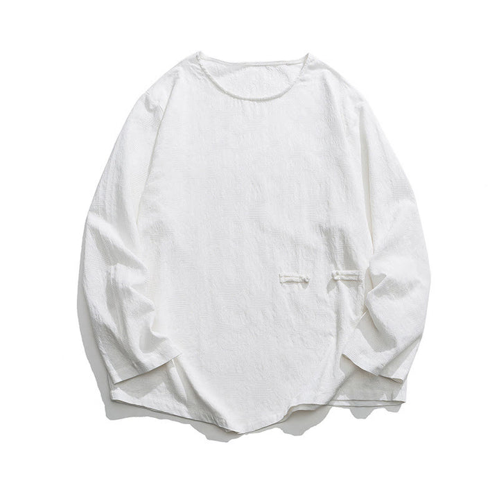 Buddha Stonesメンズ 中国風 カエルボタン 無地デザイン コットン 長袖 Tシャツ 禅風 衣類 - image 23