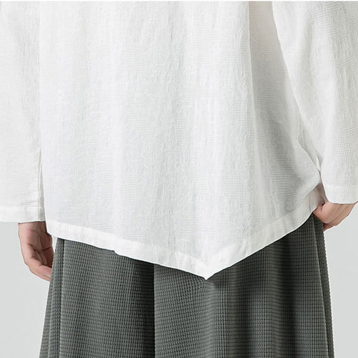 Buddha Stonesメンズ 中国風 カエルボタン 無地デザイン コットン 長袖 Tシャツ 禅風 衣類 - image 21