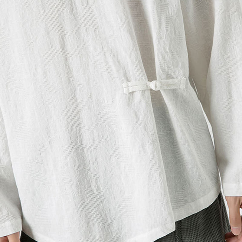 Buddha Stonesメンズ 中国風 カエルボタン 無地デザイン コットン 長袖 Tシャツ 禅風 衣類 - image 20