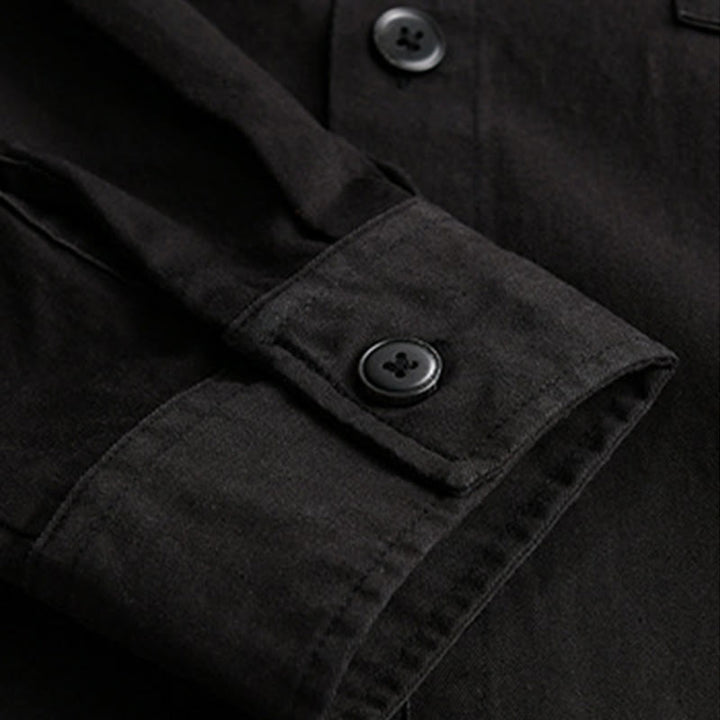 Buddha Stones春チェック柄フェイクツーピース長袖メンズコットンジャケットポケット付き - image 7