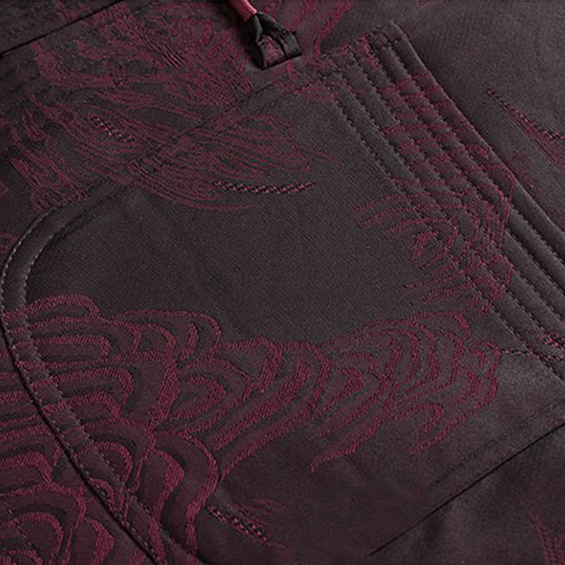 Buddha Stones通勤用唐装カエルボタンメンズ長袖シャツパンツコットン服セット 2点セット - image 12