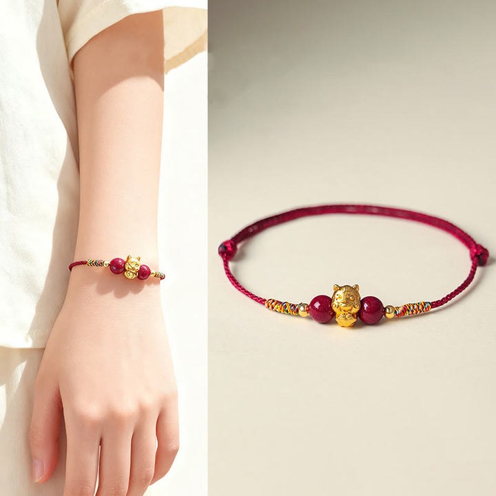 Buddha Stones999スターリングシルバー 午年福文字赤紐辰砂幸運ブレスレット - image 10