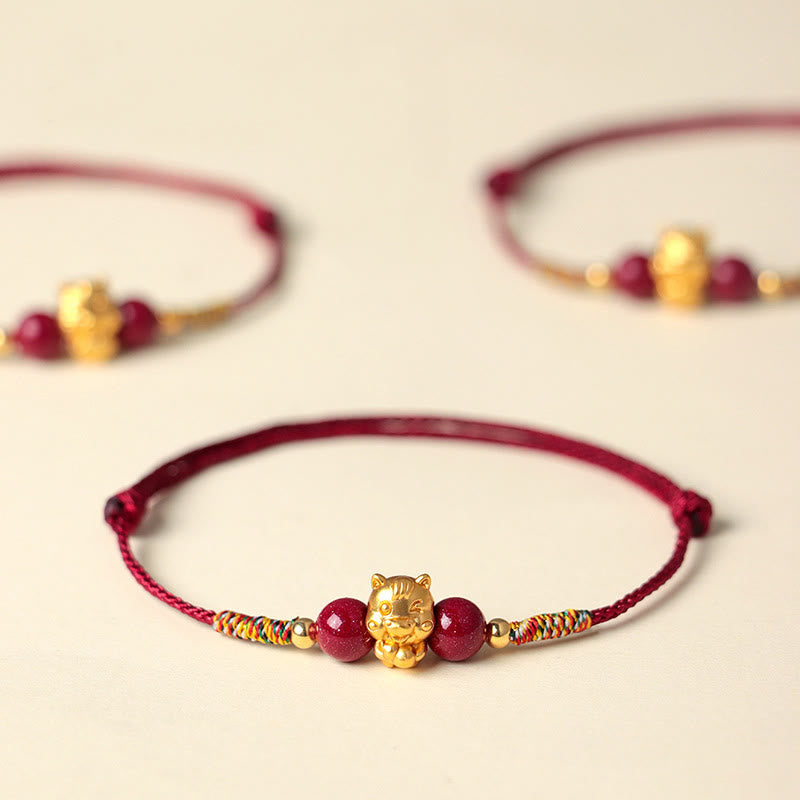 Buddha Stones999スターリングシルバー 午年福文字赤紐辰砂幸運ブレスレット - image 17