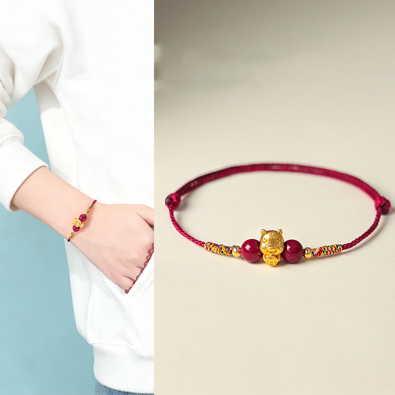 Buddha Stones999スターリングシルバー 午年福文字赤紐辰砂幸運ブレスレット - image 12