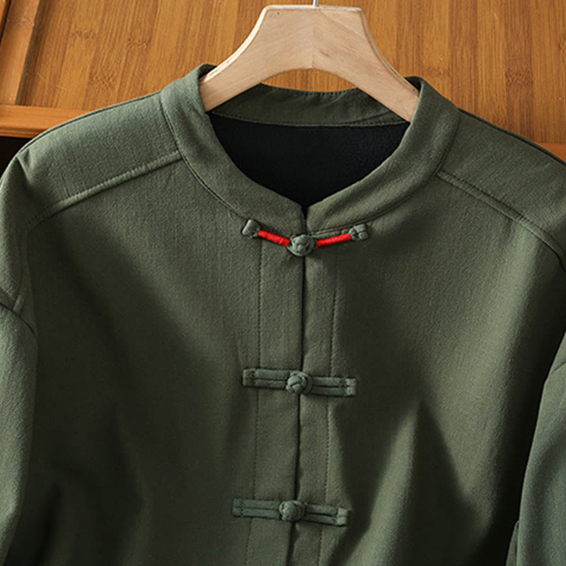 Buddha Stones冬用 フロッグボタン 長袖 コットン フリース裏地 レディース サーマルジャケット ポケット付き - image 15