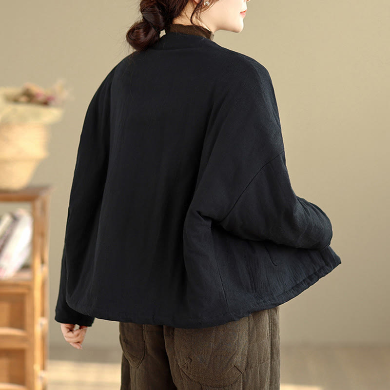 Buddha Stones冬用長袖コットンレディースサーマルジャケット（ポケット付き） - image 3