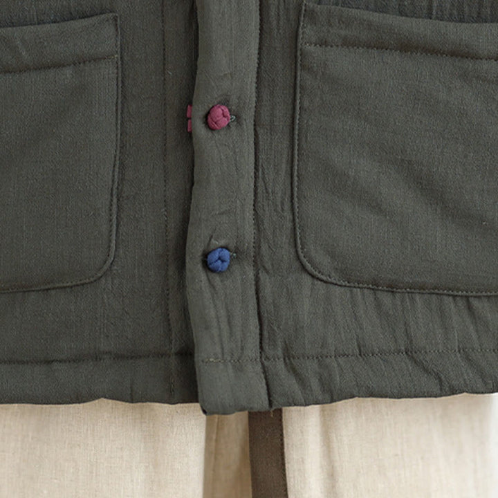 Buddha Stones冬用長袖コットンレディースサーマルジャケット（ポケット付き） - image 23