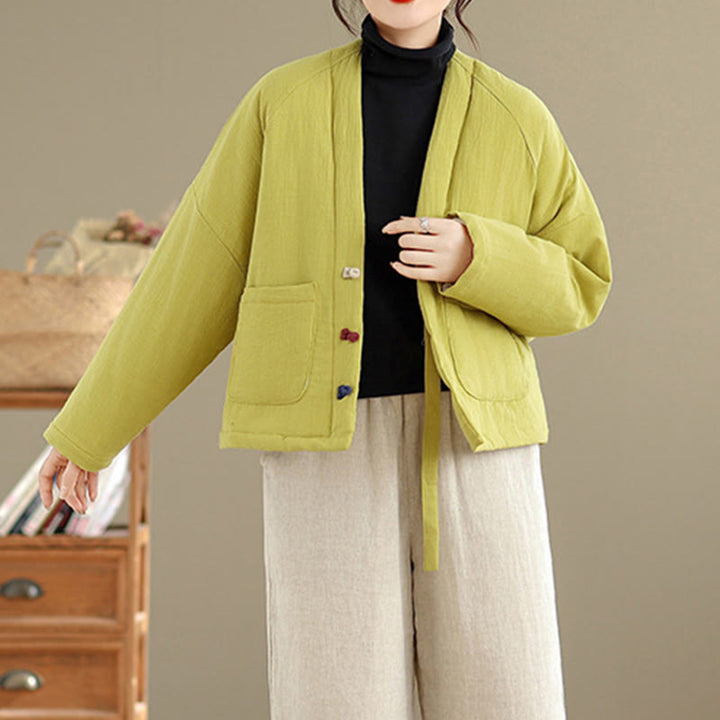 Buddha Stones冬用長袖コットンレディースサーマルジャケット（ポケット付き） - image 31