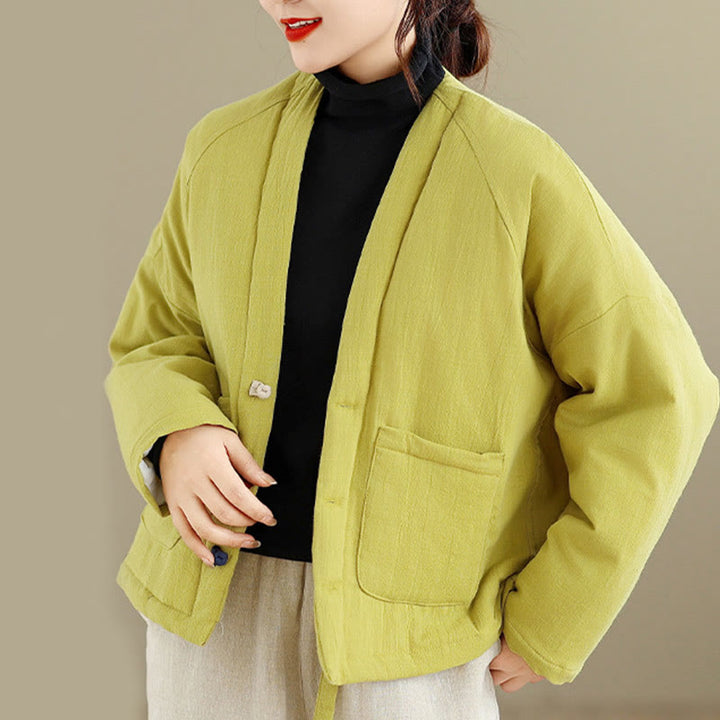 Buddha Stones冬用長袖コットンレディースサーマルジャケット（ポケット付き） - image 28