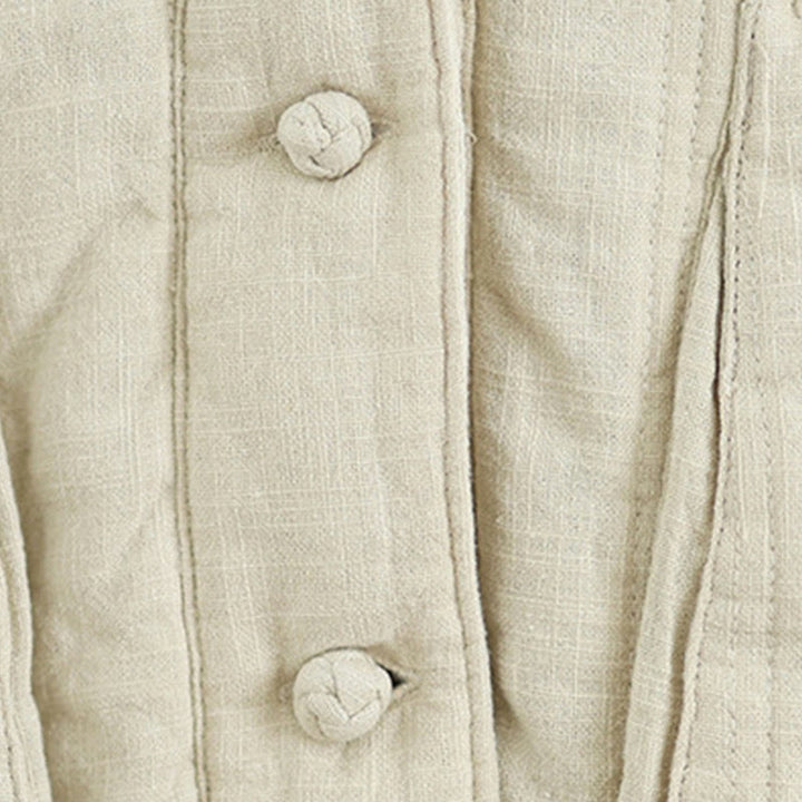 Buddha Stones冬用 無地 長袖 コットン レディース サーマルジャケット ポケット付き - image 12