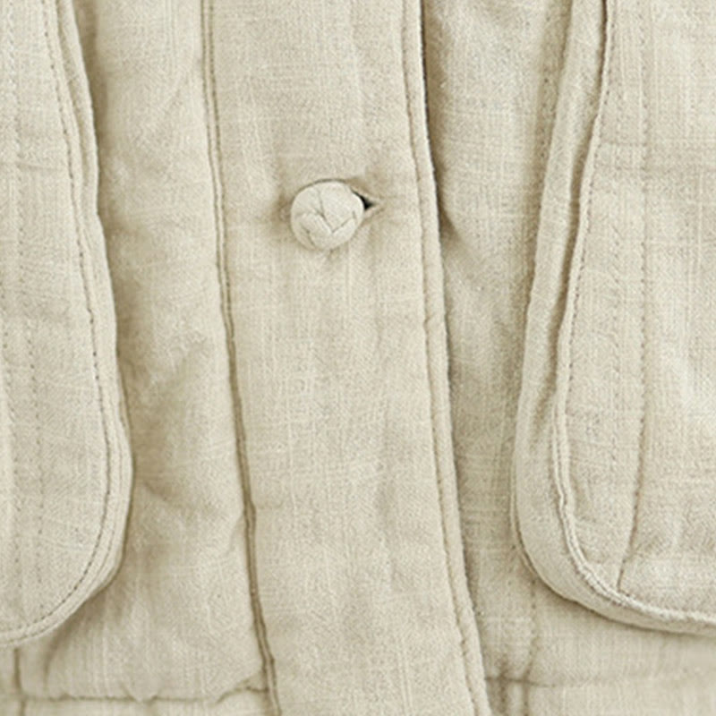 Buddha Stones冬用 無地 長袖 コットン レディース サーマルジャケット ポケット付き - image 13