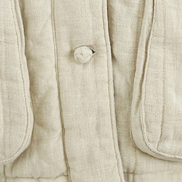 Buddha Stones冬用 無地 長袖 コットン レディース サーマルジャケット ポケット付き - image 13