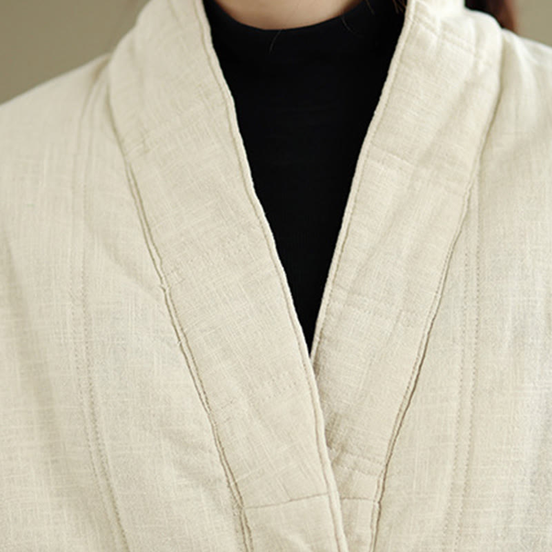 Buddha Stones冬用 無地 長袖 コットン レディース サーマルジャケット ポケット付き - image 8