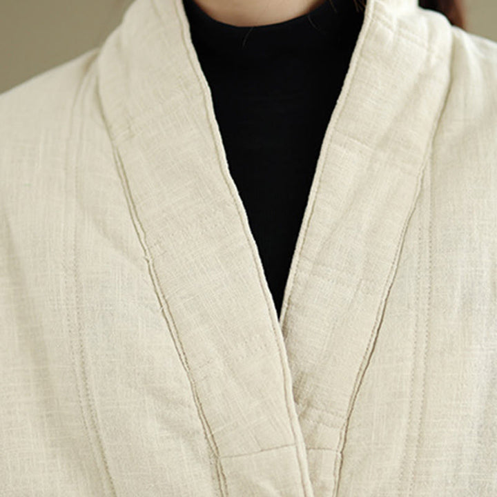 Buddha Stones冬用 無地 長袖 コットン レディース サーマルジャケット ポケット付き - image 8