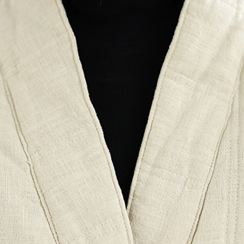 Buddha Stones冬用 無地 長袖 コットン レディース サーマルジャケット ポケット付き - image 9