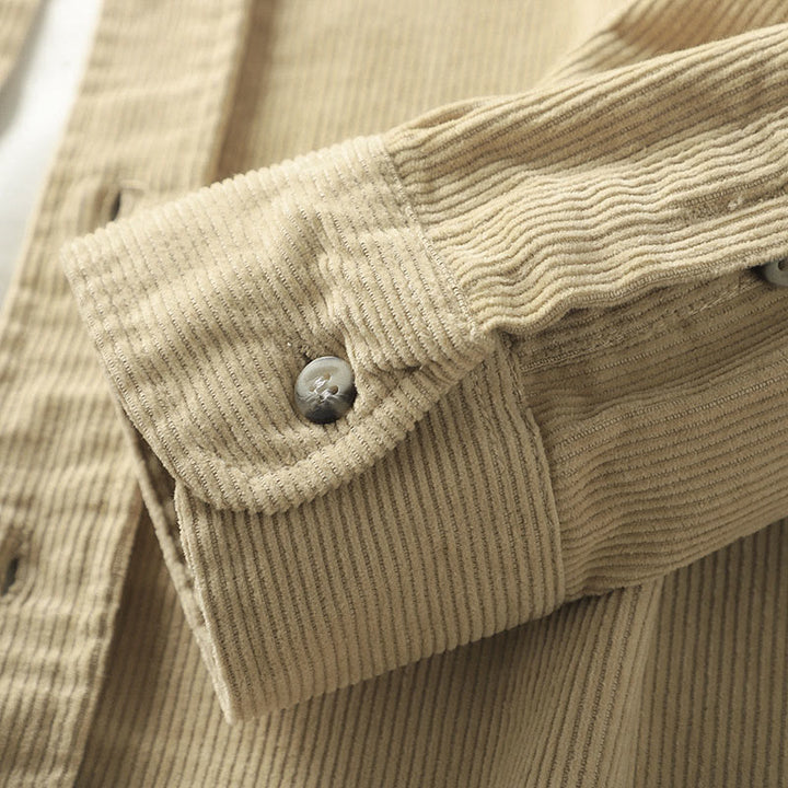 Buddha Stonesラペルコーデュロイ無地メンズ長袖コットン厚手ジャケットポケット付き - image 22