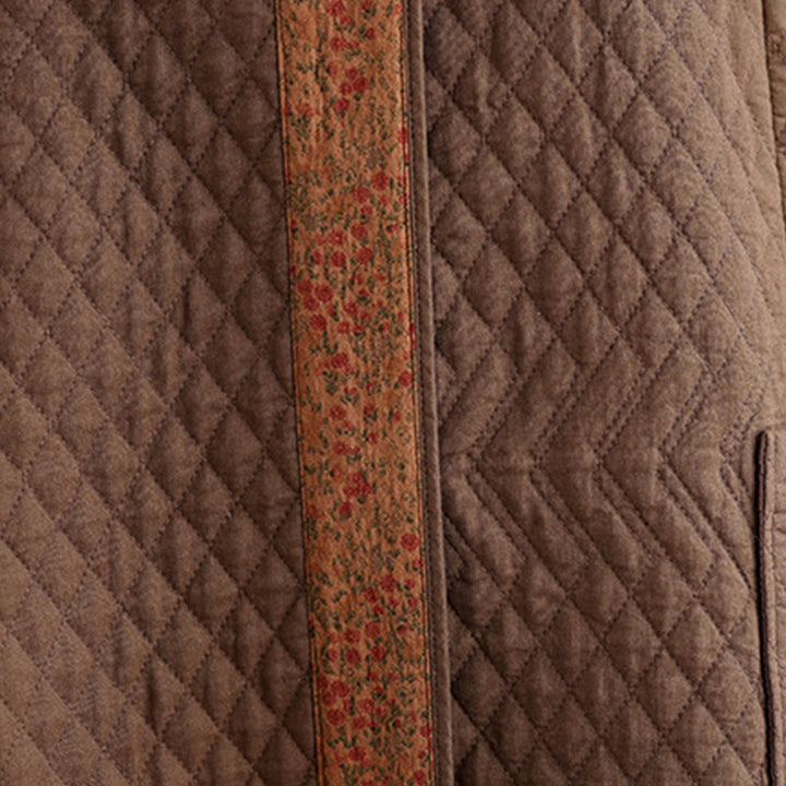 Buddha Stonesダイヤモンド柄ミドル丈レディースコットンコート（ポケット付き） - image 18