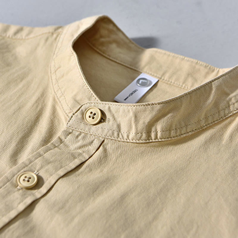 Buddha Stonesクルーネック 無地 メンズ 長袖 コットン 厚手 ジャケット ポケット付き - image 1