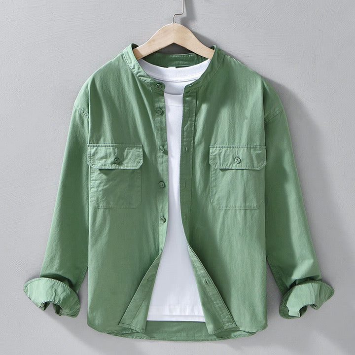 Buddha Stonesクルーネック 無地 メンズ 長袖 コットン 厚手 ジャケット ポケット付き - ミディアムシーグリーン - US/UK/AU42、 EU52 (3XL) - image 4