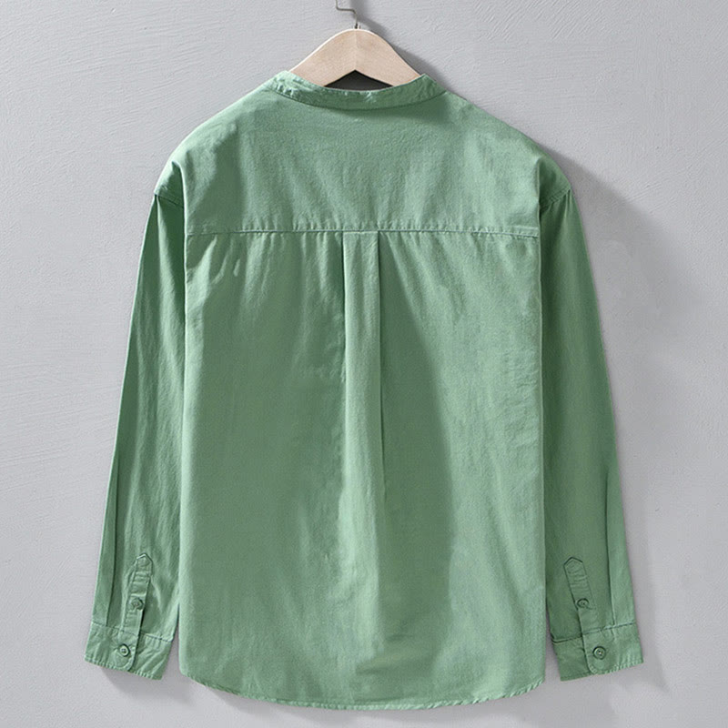 Buddha Stonesクルーネック 無地 メンズ 長袖 コットン 厚手 ジャケット ポケット付き - image 5