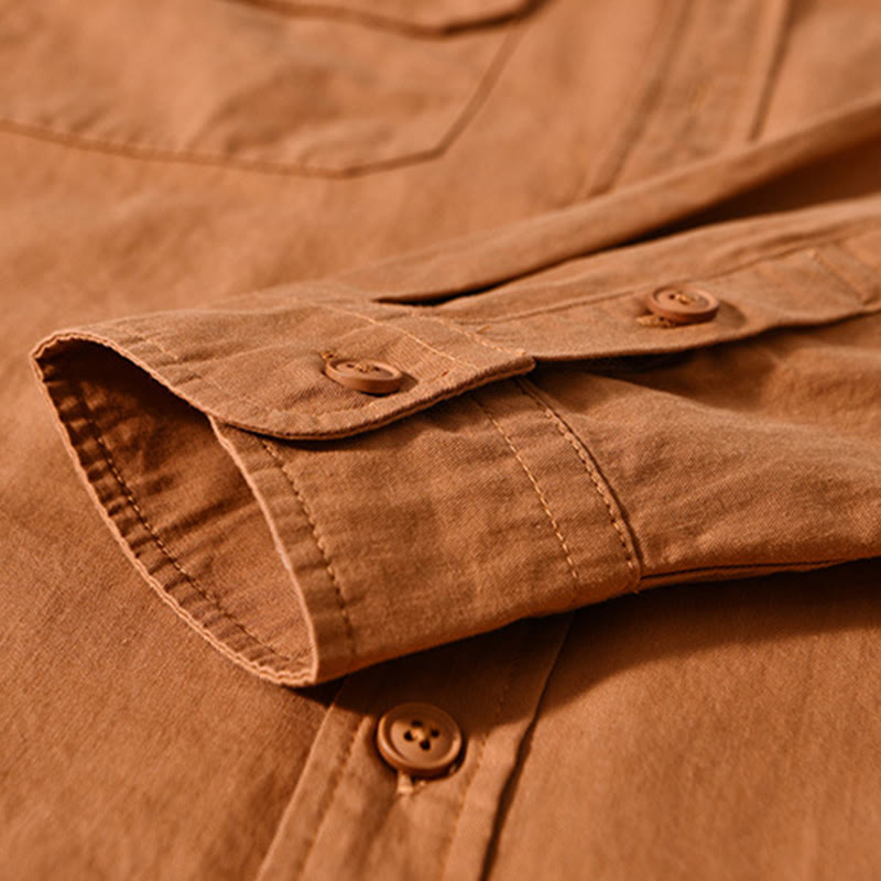 Buddha Stonesクルーネック 無地 メンズ 長袖 コットン 厚手 ジャケット ポケット付き - image 14