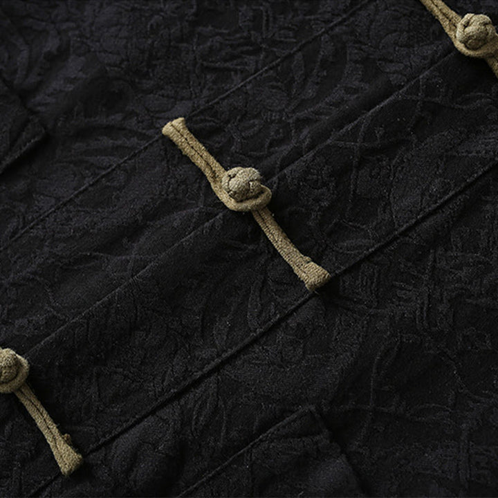 Buddha Stonesスプリングジャカード メンズ フロッグボタン コットン 長袖ジャケット ポケット付き - image 6