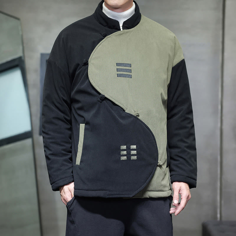 Buddha Stones冬陰陽コーデュロイ 長袖 メンズ ジャケット ポケット付き - ダークシーグリーン - US/UK/AU46、 EU56 (5XL) - image 11