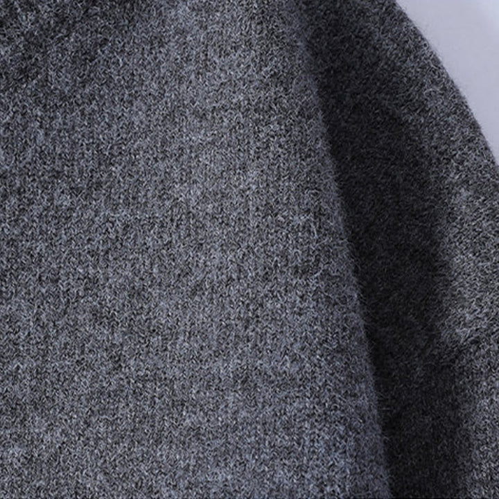 Buddha Stones冬用ボタン クルーネックデザイン 暖かいメンズ 長袖 ニットセーター - image 5