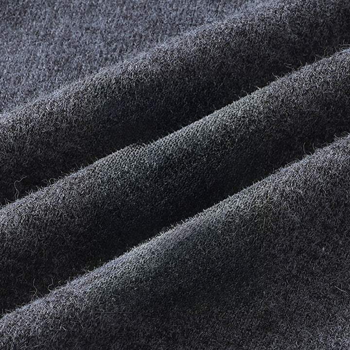 Buddha Stones冬用ボタン クルーネックデザイン 暖かいメンズ 長袖 ニットセーター - image 8