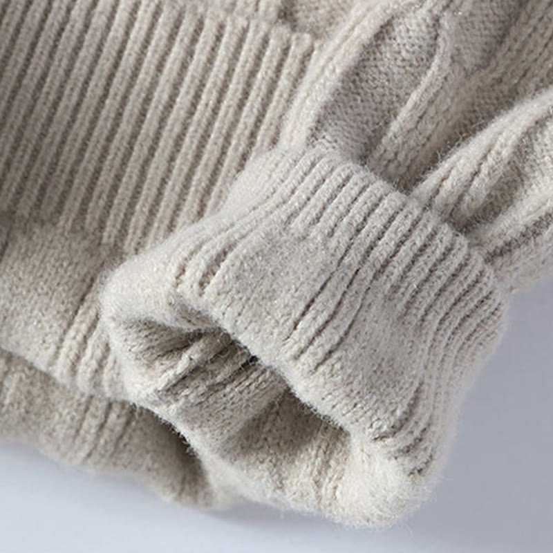 Buddha Stones冬用 ブラック スタンドカラー ラインデザイン 暖かい メンズ 長袖 ニットセーター - image 4