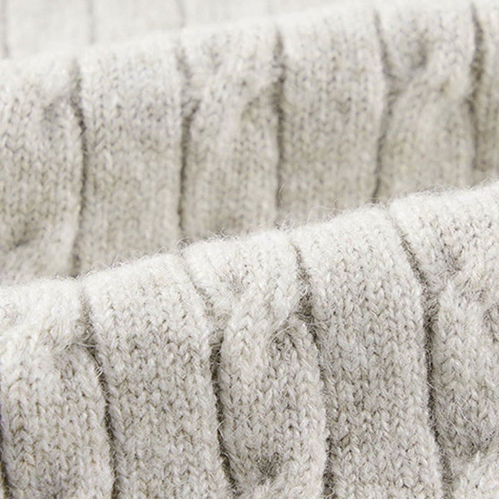 Buddha Stones冬用クルーネック 3つボタン ツイストデザイン 暖かい メンズ 長袖 ニットセーター - image 10