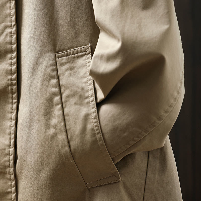 Buddha Stones秋ボタン 長袖 ミドル丈 コットン レディース ジャケット ポケット付き - image 9