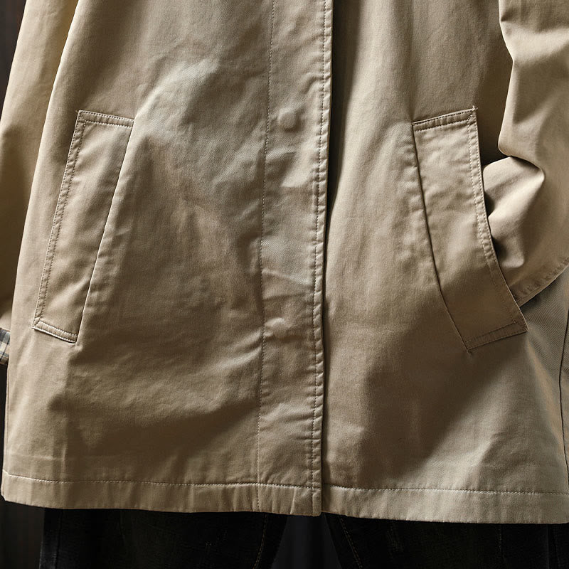 Buddha Stones秋ボタン 長袖 ミドル丈 コットン レディース ジャケット ポケット付き - image 8