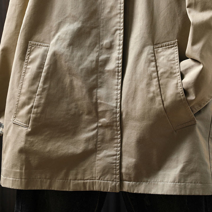 Buddha Stones秋ボタン 長袖 ミドル丈 コットン レディース ジャケット ポケット付き - image 8