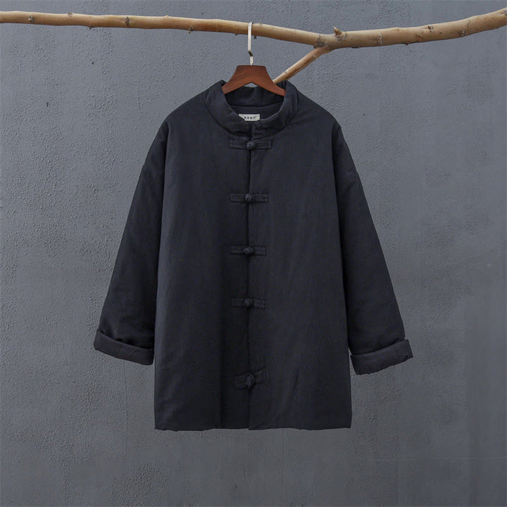 Buddha Stones冬用 無地 フロッグボタン 長袖 コットン レディース サーマルジャケット ポケット付き - image 17