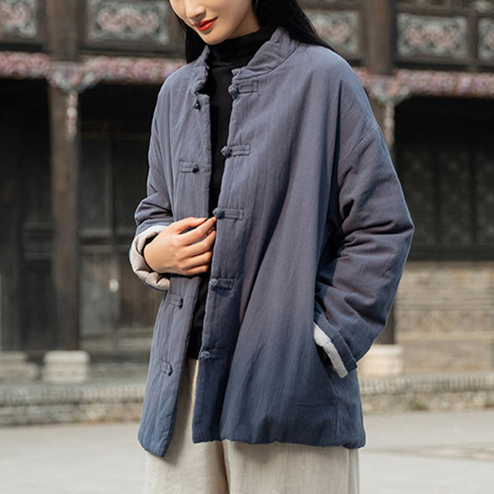 Buddha Stones冬用 無地 フロッグボタン 長袖 コットン レディース サーマルジャケット ポケット付き - image 29