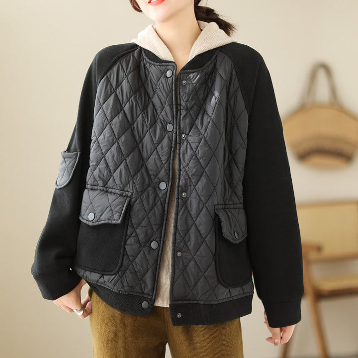 Buddha Stonesダイヤモンド柄レディース長袖厚手ジャケット（ポケット付き） - 黒 - US8-10，UK/AU12-14，EU40-42 (2XL) - image 11